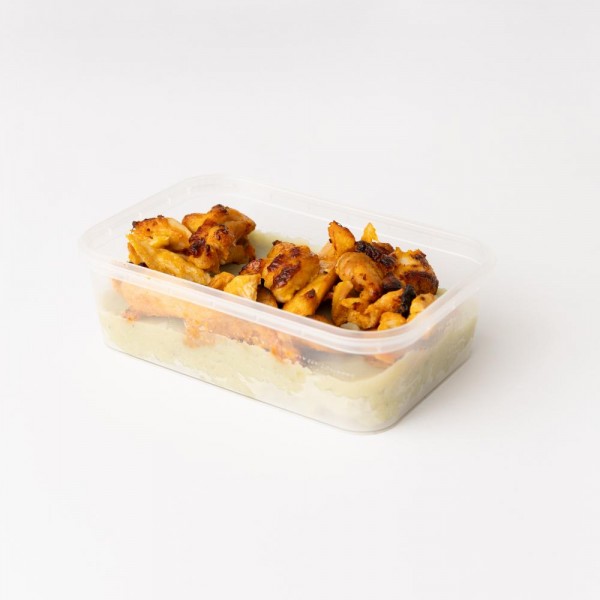 Marmita purê batata doce com iscas de frango 350g