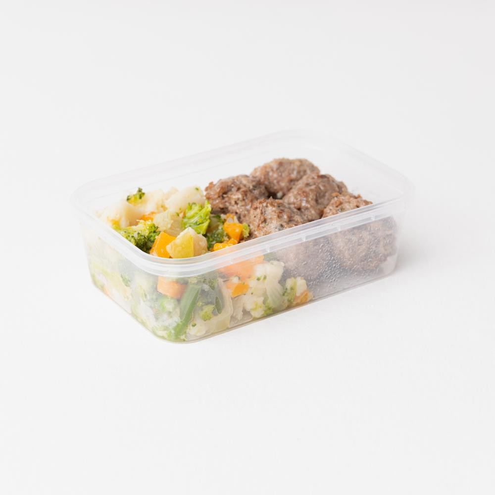 Marmita almôndegas de carne com mix de legumes 250g
