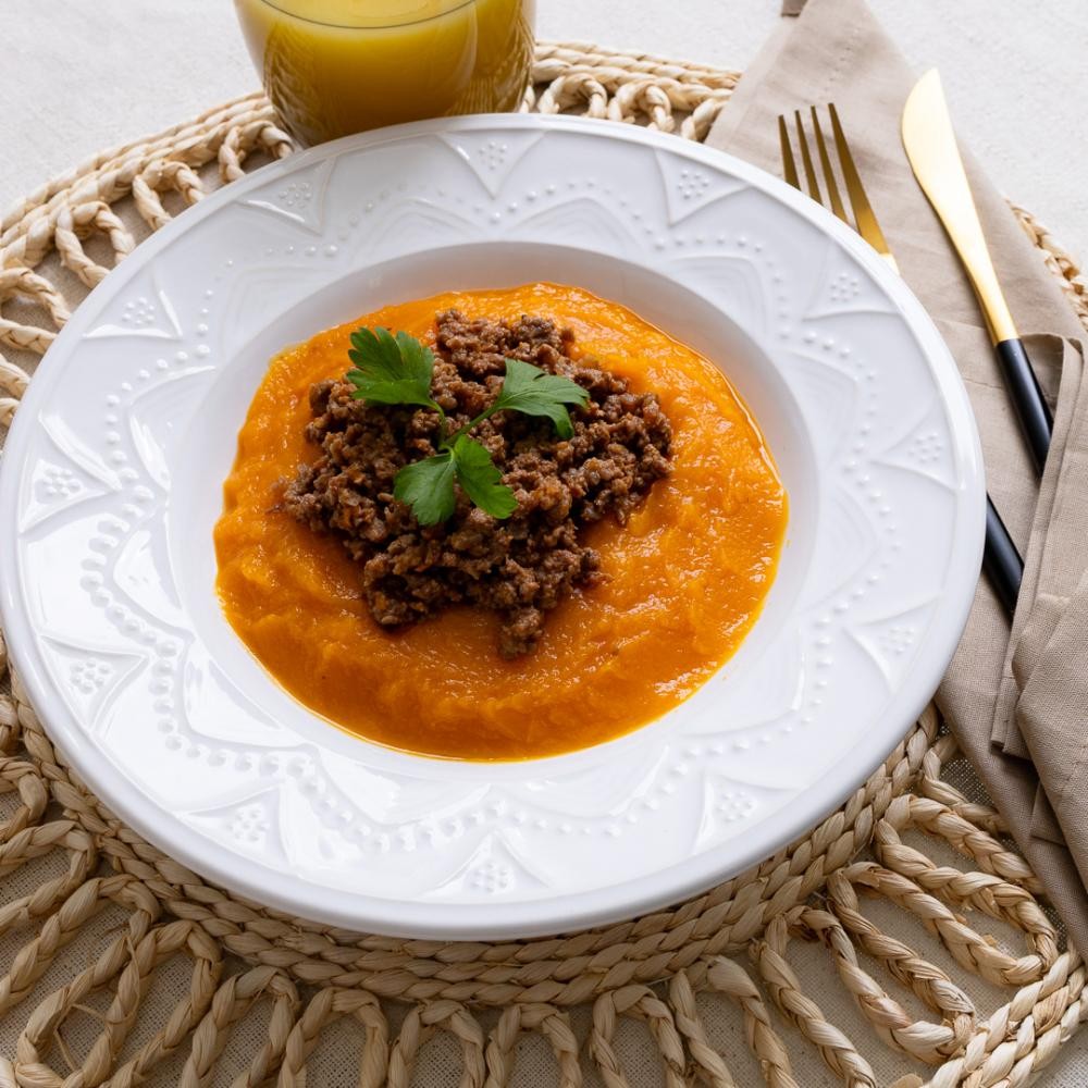 Marmita escondidinho de abobora com carne moída 250g